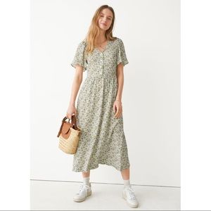 & Other Stories Flutter Sleeve Midi Dress